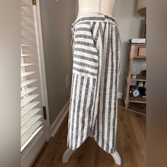 Anthropologie Maeve Chiloe Striped Button Front Midi Skirt - Picture 6 of 15